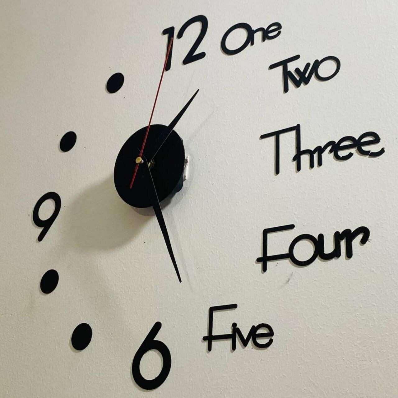 3D Wooden Wall Clock with Double Shelf - Image 3